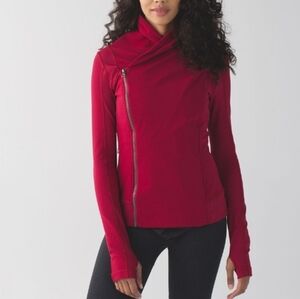 Lululemon Bhakti Yoga Cranberry Red Asymmetrical Zip Jacket